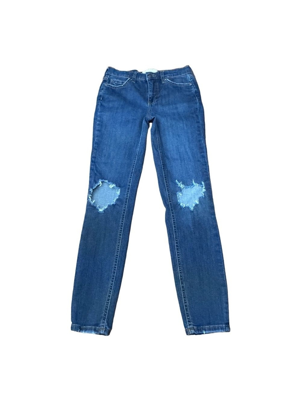 Free People FP Distressed Skinny Busted Knee Frayed Denim Jeans Women’s Size 26R